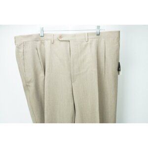 Canali Brown 100% Wool Mens Dress Pants Trousers Sz 60 EU NEW